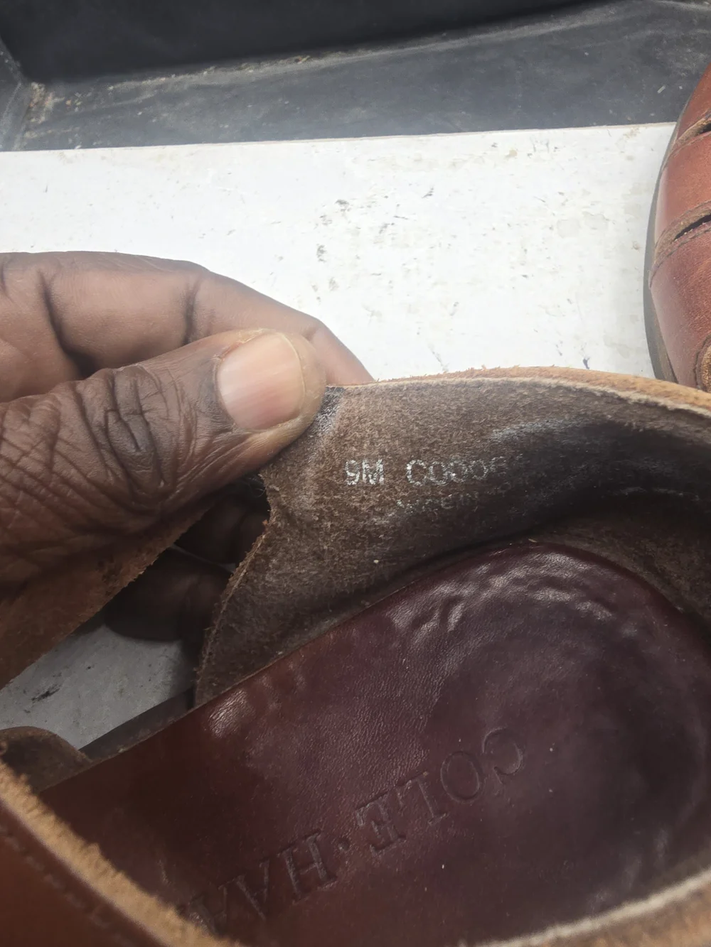 Cole Haan Brown Leather Fisherman Sandals with Buckle Strap